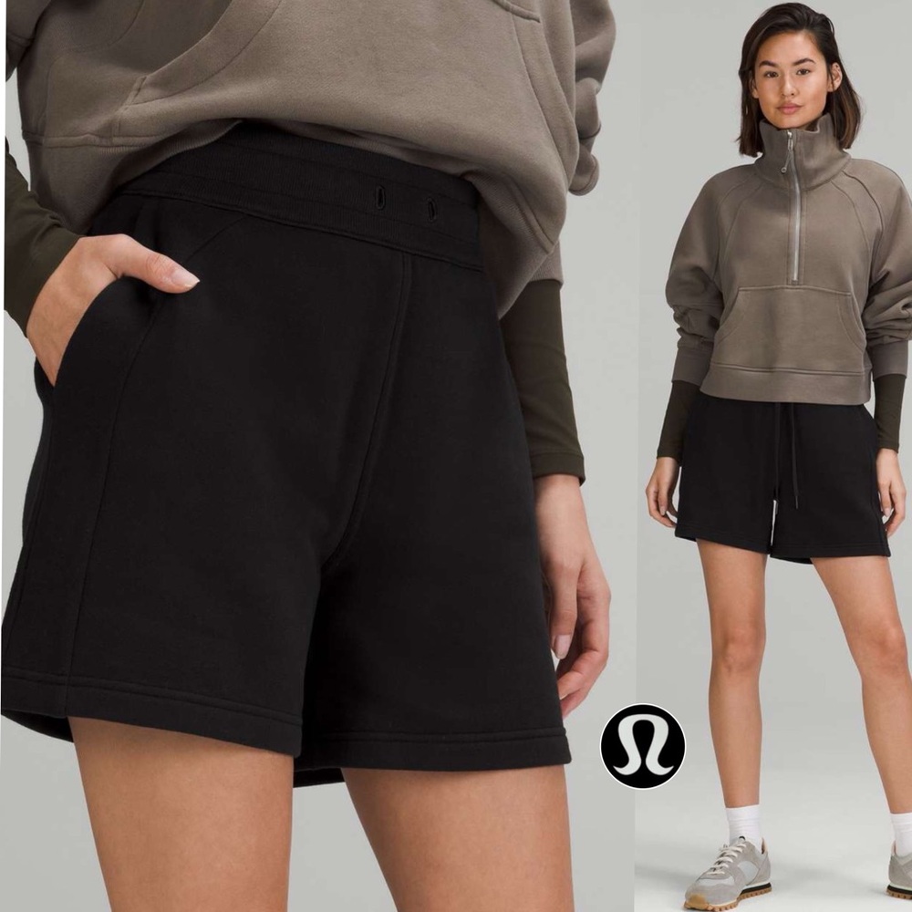 Lululemon Scuba High-Rise Short 5" - Black Size 4 Athletic Sweat Shorts W7CBOS - Picture 3 of 14